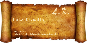 Lotz Klaudia névjegykártya